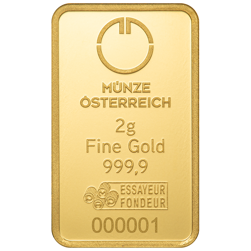 2g Goldbarren – Münze Österreich