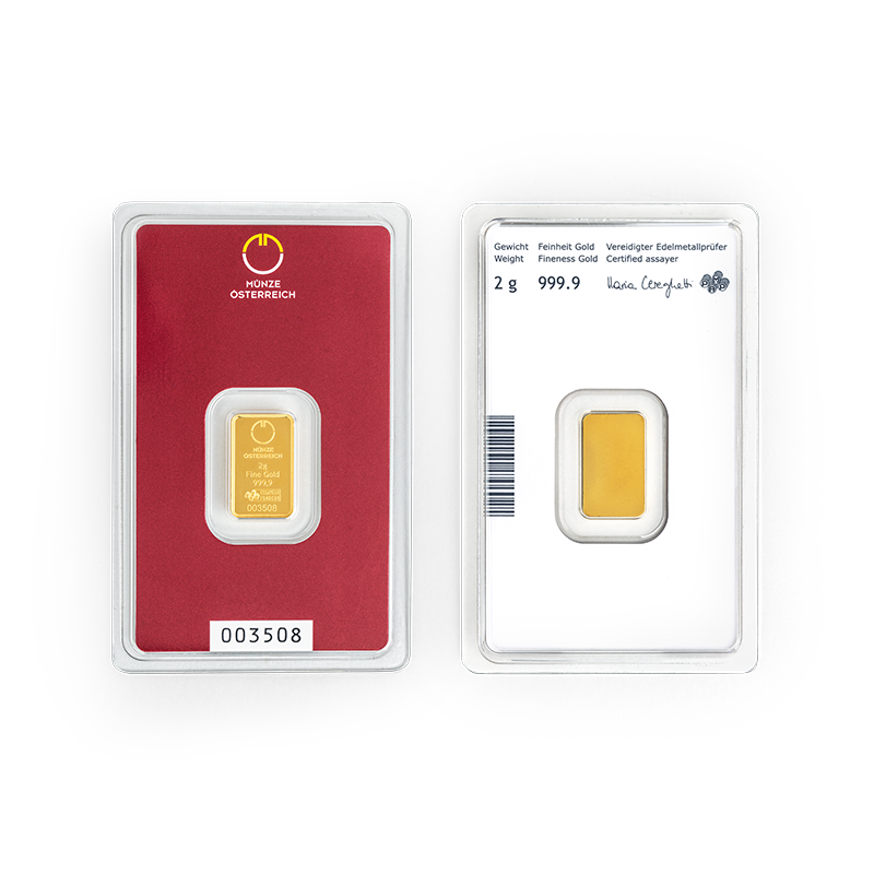 2g Goldbarren – Münze Österreich